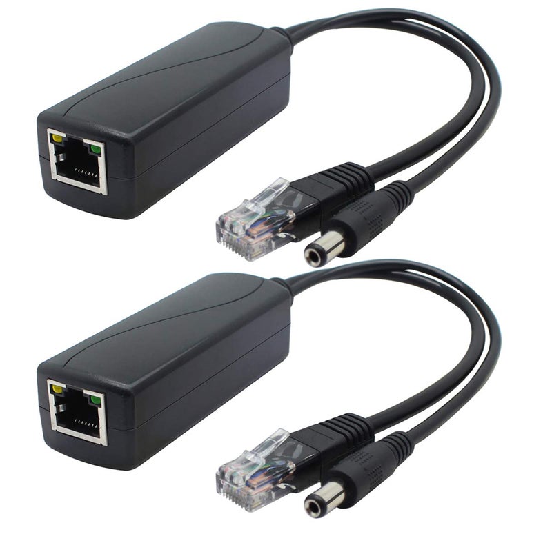 ANVISION 2-Pack Gigabit PoE Splitter, 48V to 12V 2A Ethernet Adapter, for Security Camera, AP, Voip and More, AV-PS12-G - Image 1